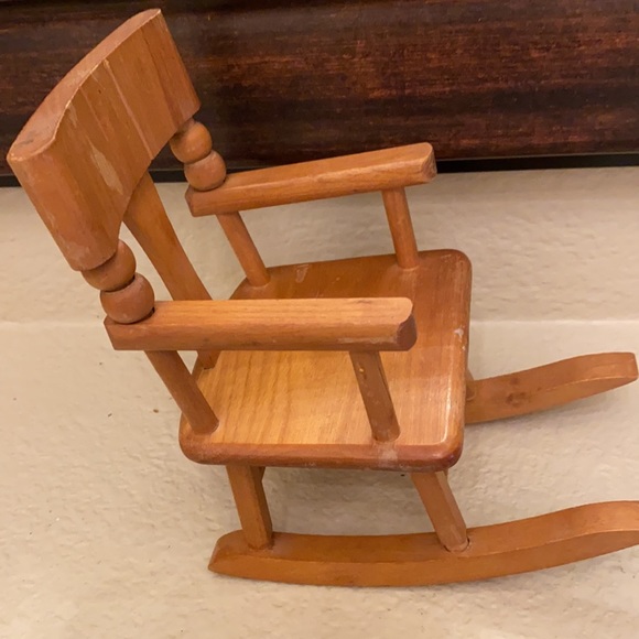 Strombecker Toys Vintage Strombecker Child Doll Rocking Chair Wood